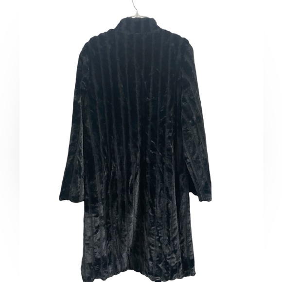 SHEIN Black Faux Fur Long Coat Sz(1XL) - Picture 2 of 5